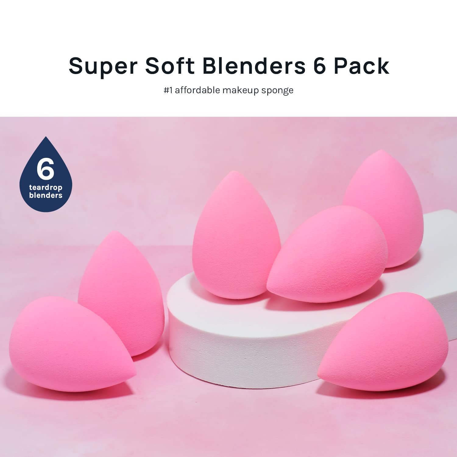 Collection Makeup Sponge Set Latex Free and High-Definition Set of 6 Makeup Wonder Blender for Powder Cream and Liquid, Super Soft Wonder Beauty Cosmetic