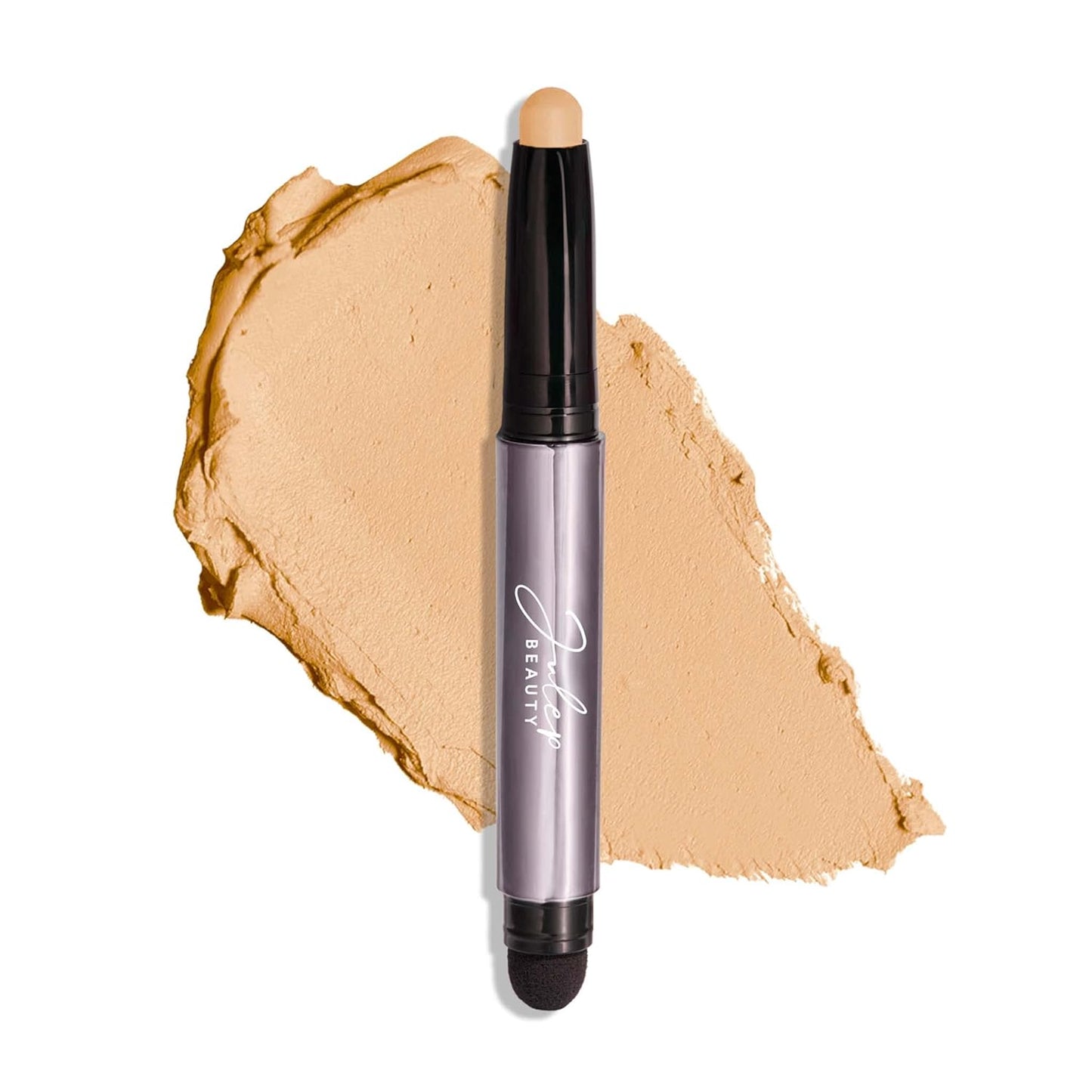 Eyeshadow 101 Crème-To-Powder Waterproof Eyeshadow Stick – Champagne Shimmer – Long-Lasting, Crease-Proof, Medium Golden-Beige Shimmer Cream Eyeshadow with Built-In Smudger 