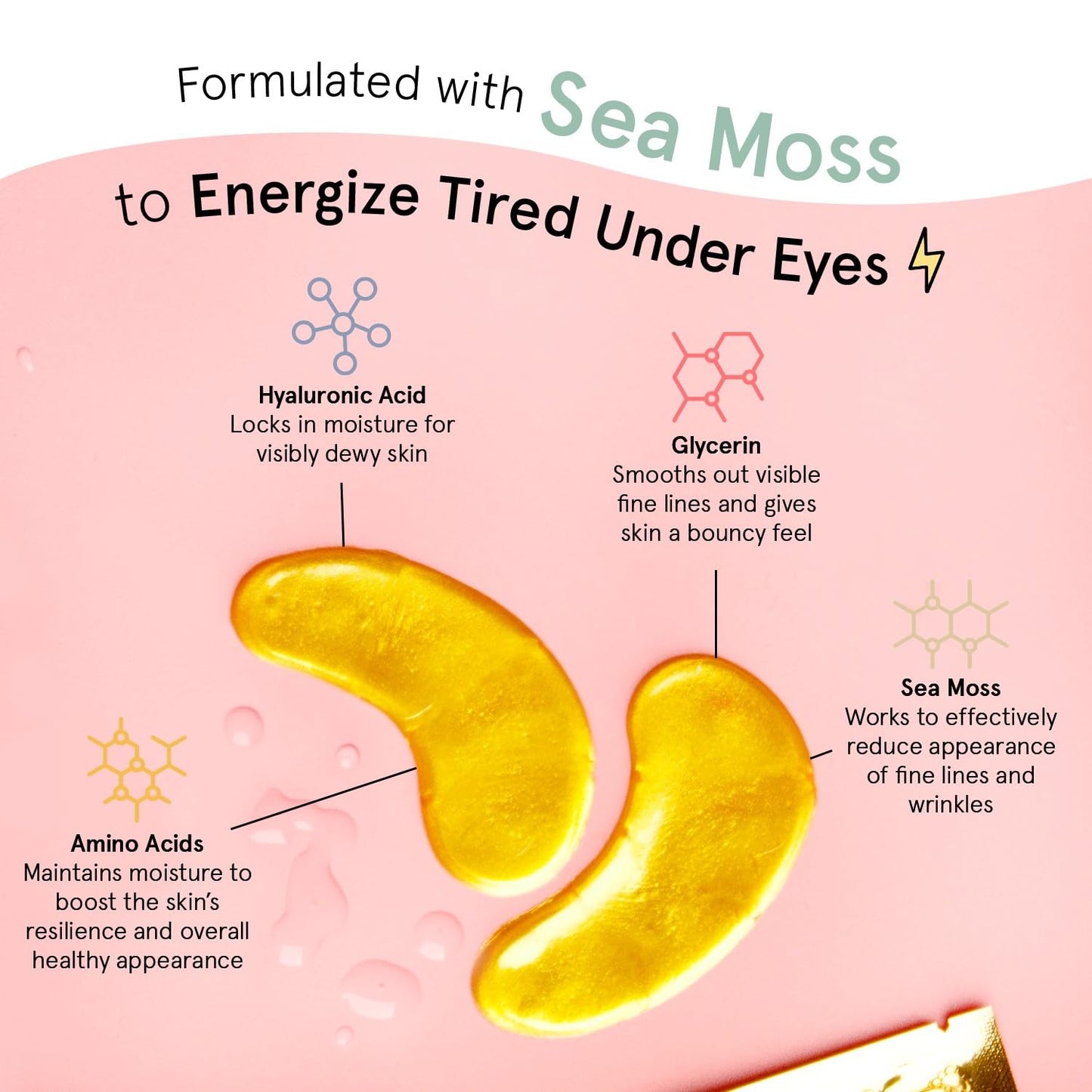 Reduce Dark Circles, Puffy Eyes, Undereye Bags, Wrinkles - Gel under Eye Patches - Vegan Self Care (24 Pairs, Gold)