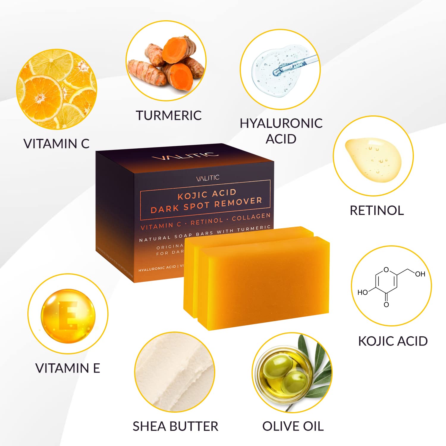 Kojic Acid Dark Spot Remover Soap Bars 