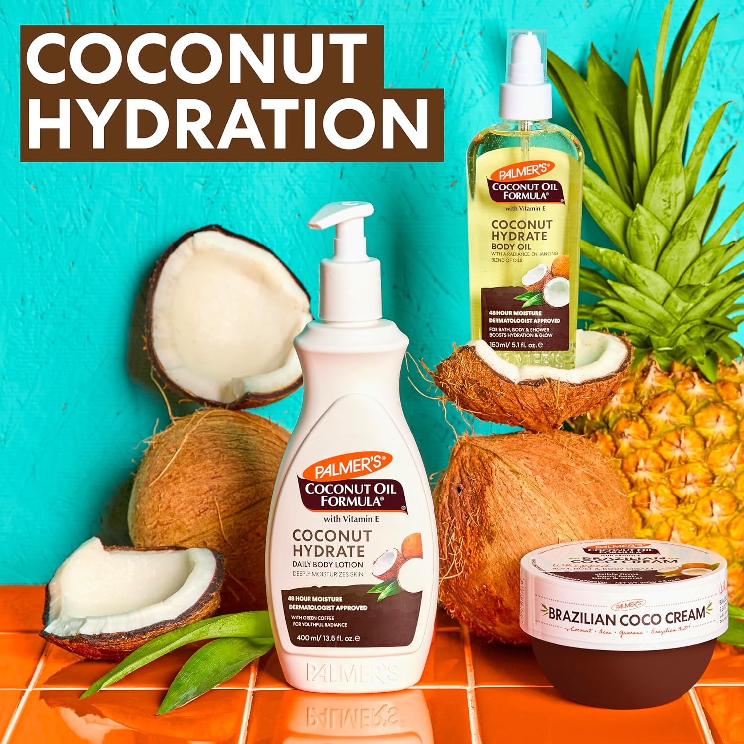 Coconut Oil Formula Brazilian Coco Cream with Vitamin E, 8.8 Fl Oz, Whipped Bum, Bust & Body Cream, Helps with Skin Tightening & Firming